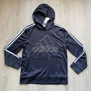Adidas Charcoal Hoodie with White Accents